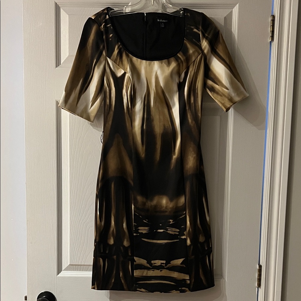 Le Chateau Black and Brown Mini Dress